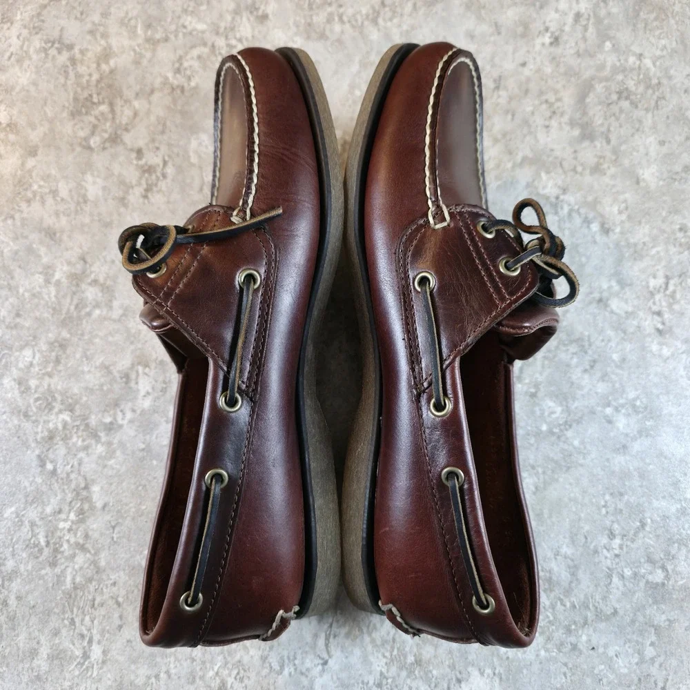 Timberland Classic 2-Eye Boat Shoes Brown Leather Deck ShoeYacht 25077 Size 11.5